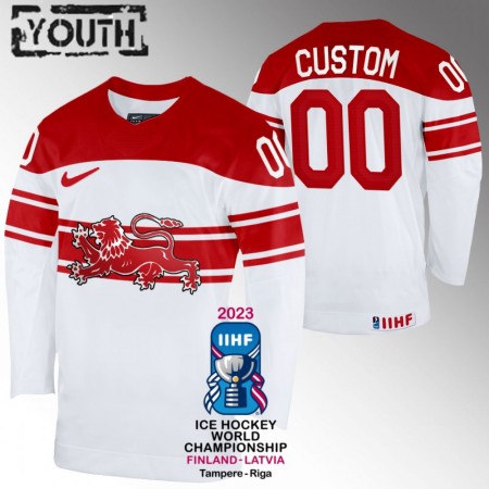 Dänemark IIHF World Championship 2023 Custom Weiss Trikot - Kinder